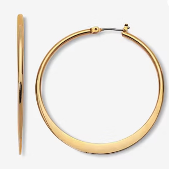 Mixit Flat Edge Gold Hoop Earring NWT - Picture 4 of 6